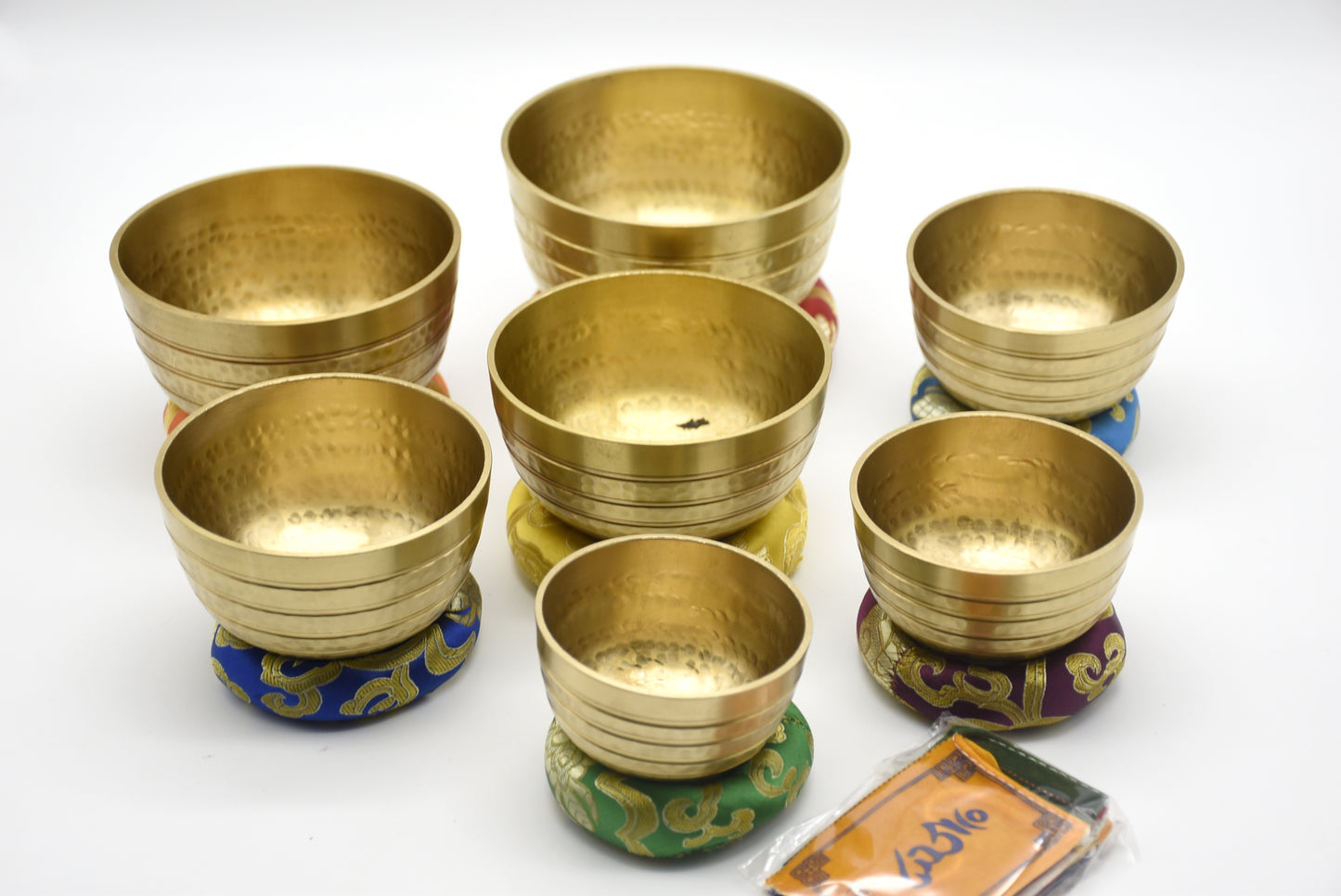 Hand-Beaten Tibetan Singing Bowl Set of 7 – Chakra Balancing Meditation Sound Bath Collection
