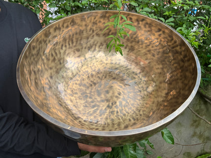 Extra-large sound-healing singing bowl displayed on a white background