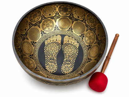 Extra-large sacred geometry Tibetan singing bowl with Flower of Life design