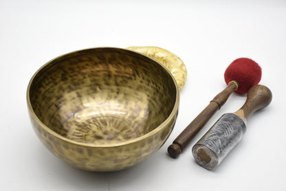 Hand-hammered Tiger singing bowl made by artisans in Nepal