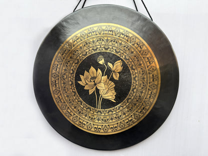 Handcrafted Lotus Tibetan Gong made in Nepal for meditation and sound healing