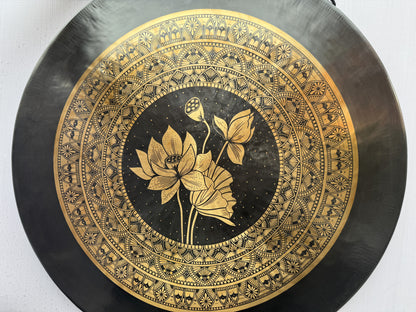 Handmade Tibetan gong with mallet from Nepal