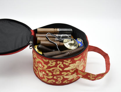 Mantra-Carved Tibetan Singing Bowl Set of 7 – Chakra Meditation Bowls with Mallets, Cushions & Carrying Case