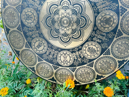 Traditional 60 cm Nepali gong producing deep resonant healing tones