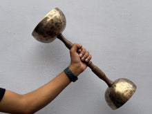 5 & 6 Inches Double Chalice Handle Tibetan Singing Bowl – Handcrafted Dual-Tone Healing meditations yoga Bowls